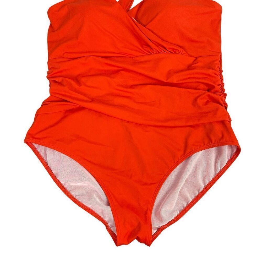 Boden Levanzo Halter Size 16-18 One Piece Swimsuit Fiesta Orange - Picture 5 of 13